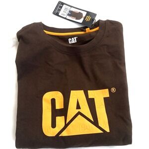 CAT Caterpillar Men's  Relaxed Fit T Shirt, Color Brown, Size LARGE NEW